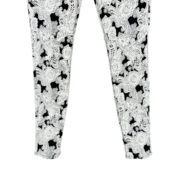 MOTHER The Looker Prep Pants Lace Look Made in USA Black White - Picture 5 of 12